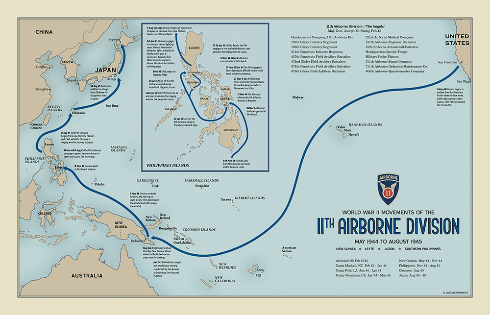 11th Airborne Division Campaign Map