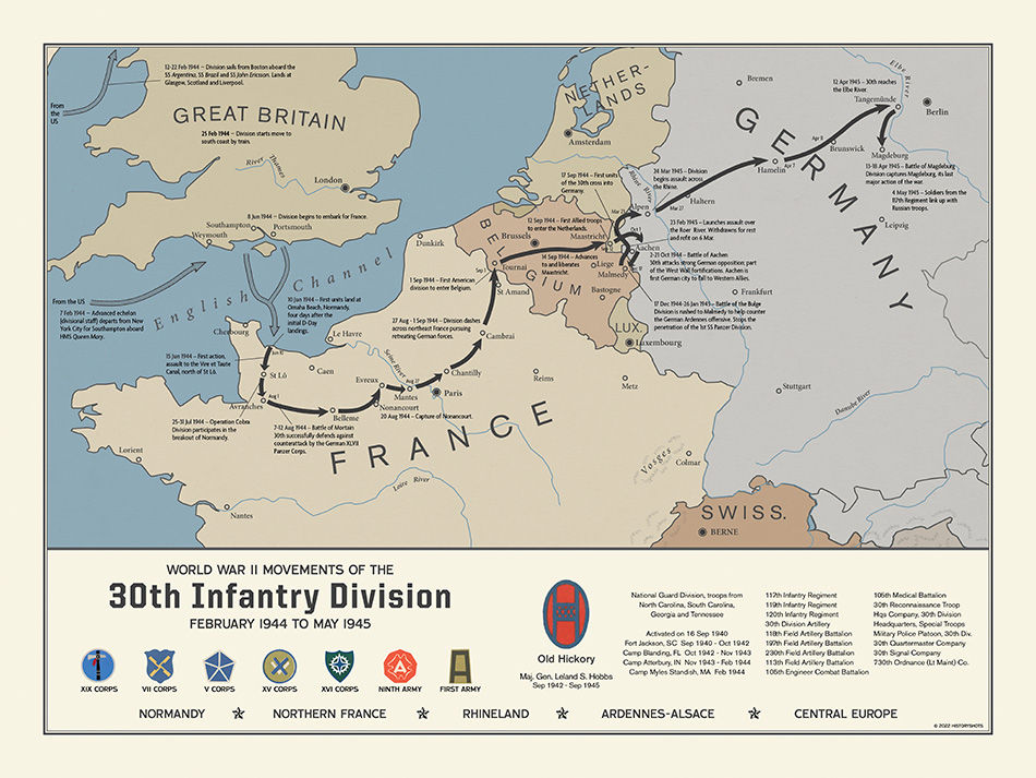30th Infantry Division Campaign Map