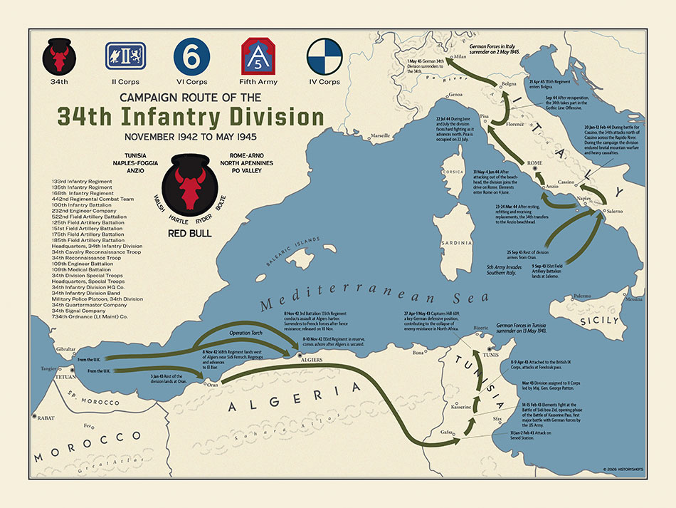 34th Infantry Division Campaign Map