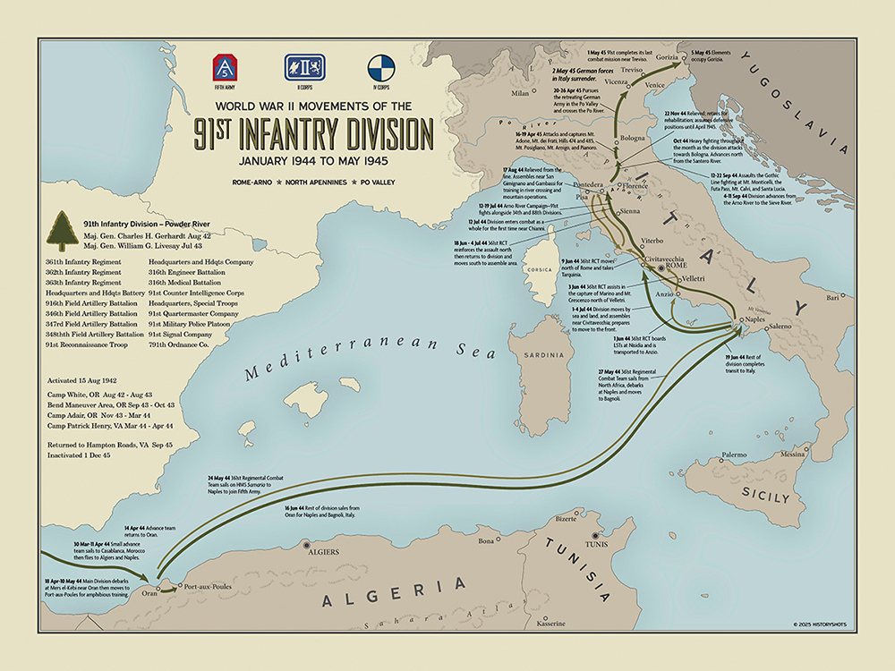 91st Infantry Division Campaign Map