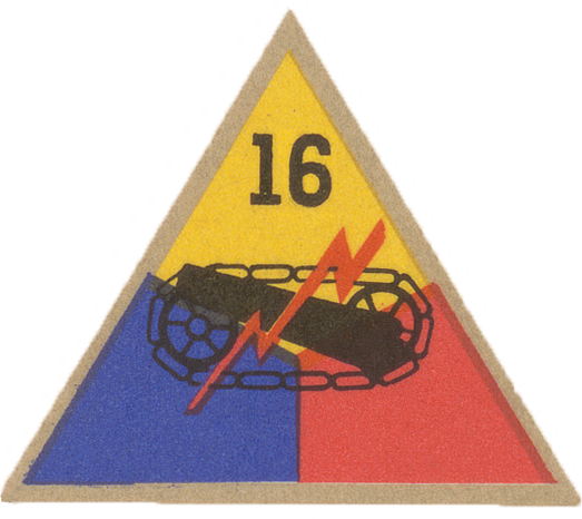 16th Armored Division Patch