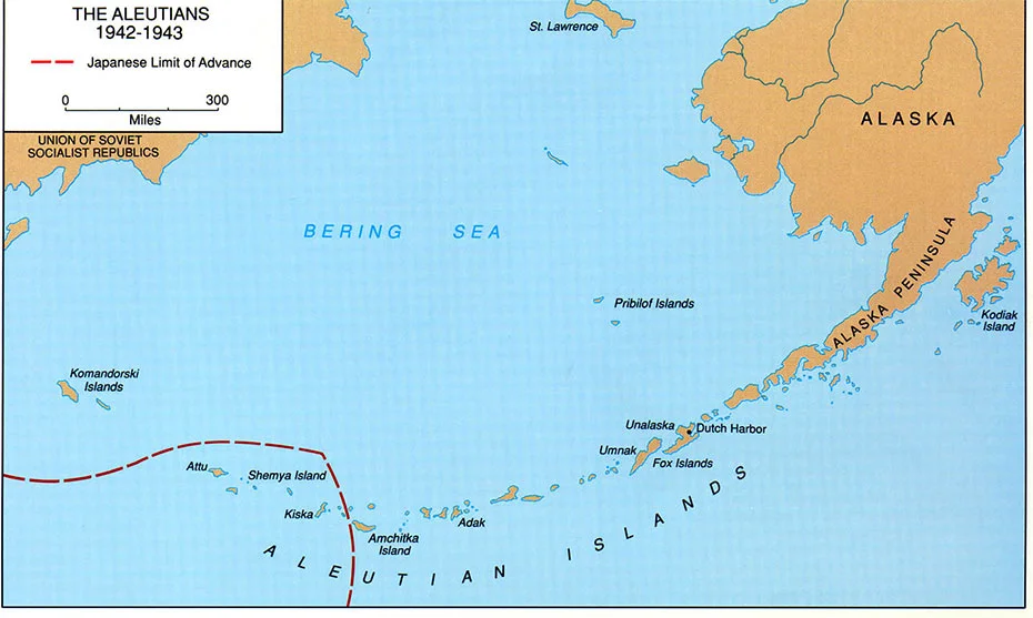 Aleutian Islands Campaign Map