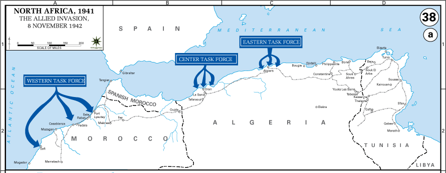 Algeria-French Morocco Campaign Map