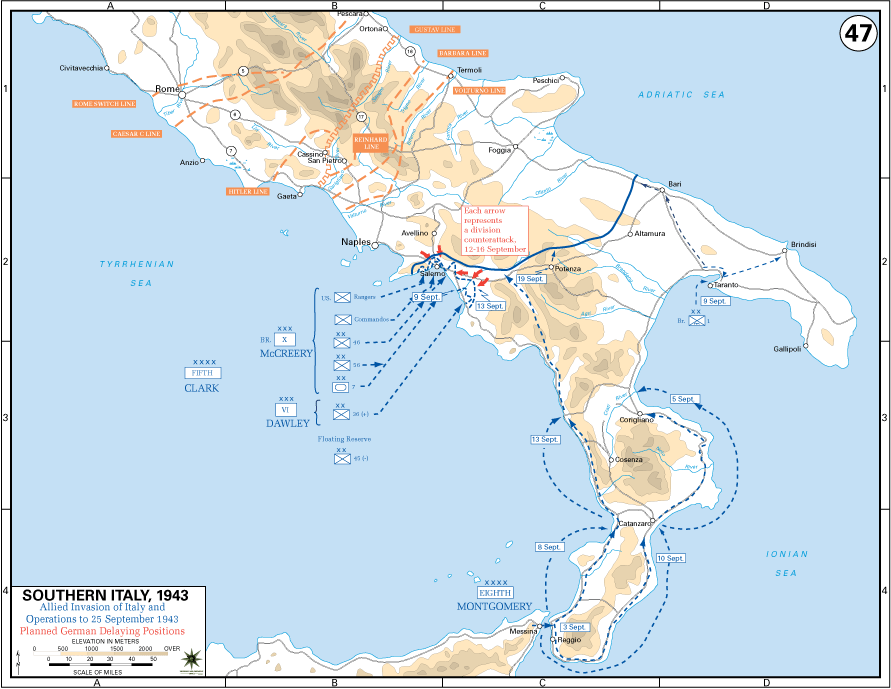 Naples-Foggia Campaign Map