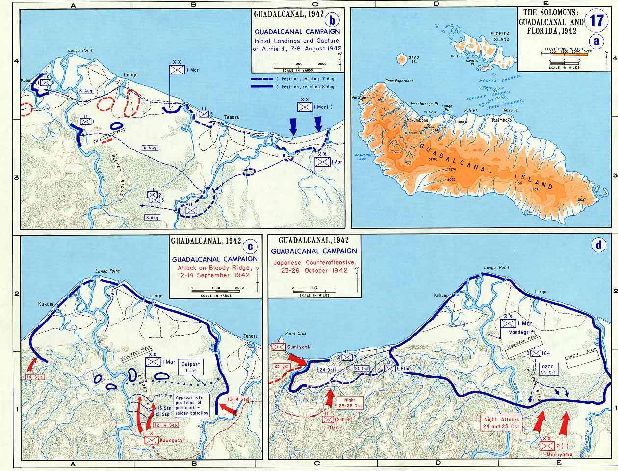 Guadalcanal Campaign Map